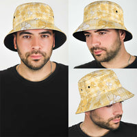 Melemele Aloha Hawaii Bucket Hat Plumeria Lei With Palaka Motif - Polynesian Pride