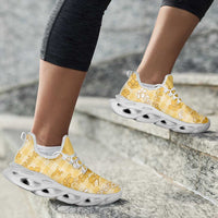 Melemele Aloha Hawaii Clunky Sneakers Plumeria Lei With Palaka Motif - Polynesian Pride