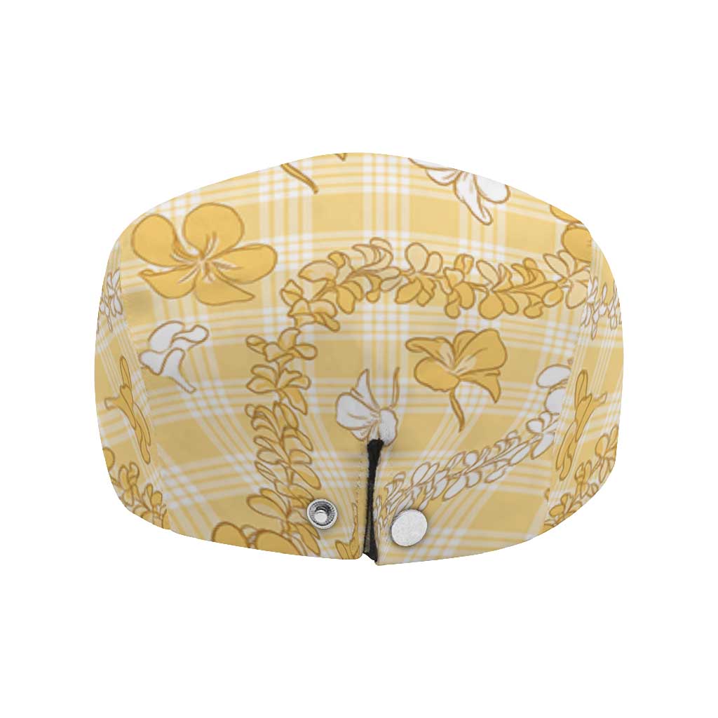Melemele Aloha Hawaii Jeff Hat Plumeria Lei With Palaka Motif LT14 - Polynesian Pride