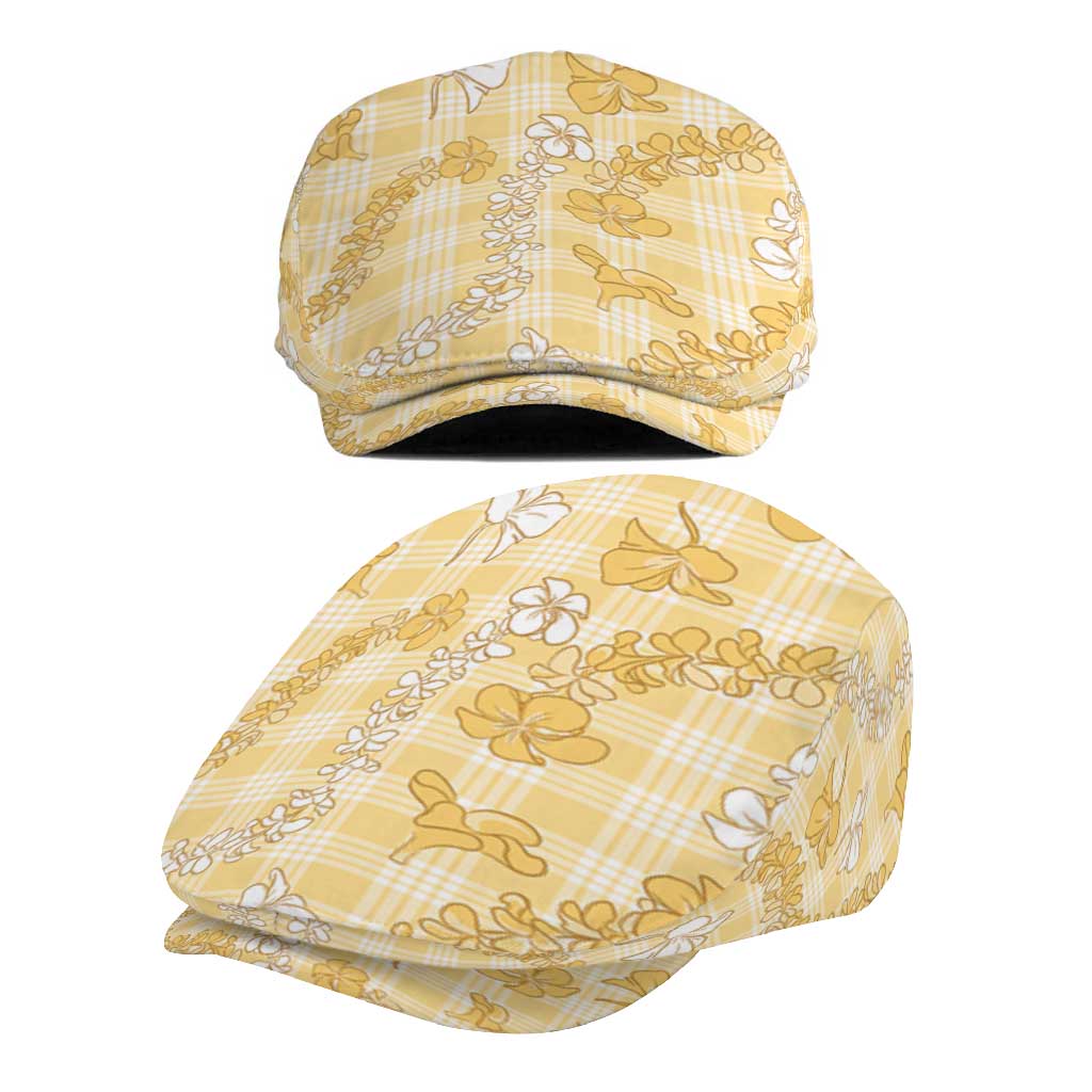 Melemele Aloha Hawaii Jeff Hat Plumeria Lei With Palaka Motif LT14 - Polynesian Pride