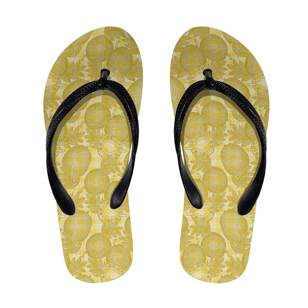 Melemele Hawaii Breadfruit Palaka Motifs Flip Flops