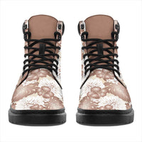 Mocha Mousse Aloha Hawaii All Season Boots Monstera Hibiscus Plumeria Seamless Vibes LT14 - Polynesian Pride