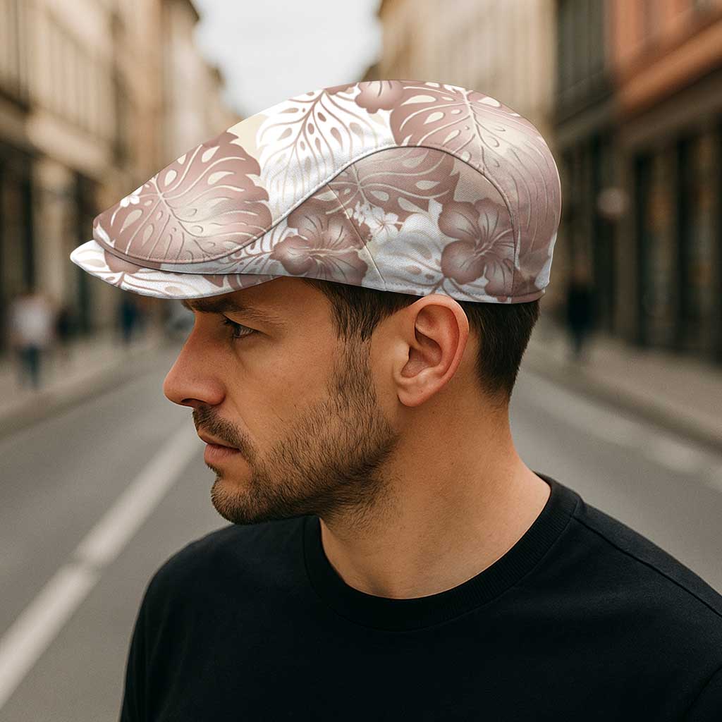 Mocha Mousse Aloha Hawaii Jeff Hat Monstera Hibiscus Plumeria Seamless Vibes - Polynesian Pride