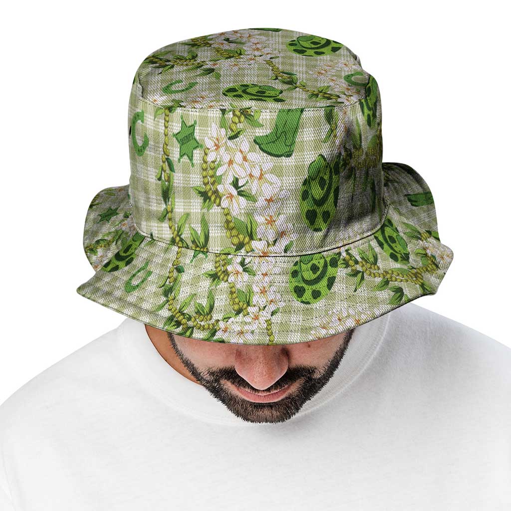 Mokihana Maile Ilima Leis Paniolo Palaka Bucket Hat Hawaiian Omaomo Ala Spirit - Polynesian Pride