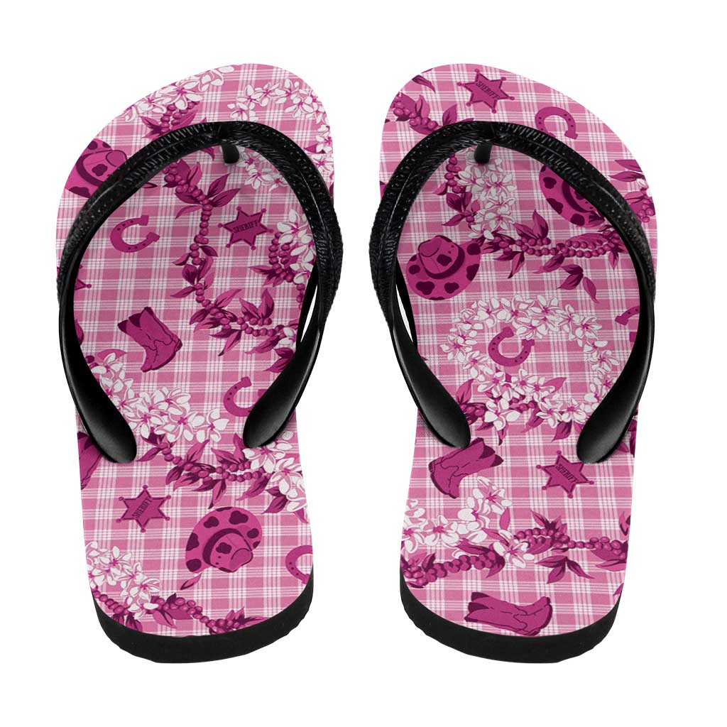 Mokihana Maile Ilima Leis Paniolo Palaka Flip Flops Hawaiian Omaomo Ulaula Spirit - Polynesian Pride