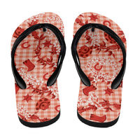 Mokihana Maile Ilima Leis Paniolo Palaka Flip Flops Hawaiian Ulaula Spirit LT9 - Polynesian Pride