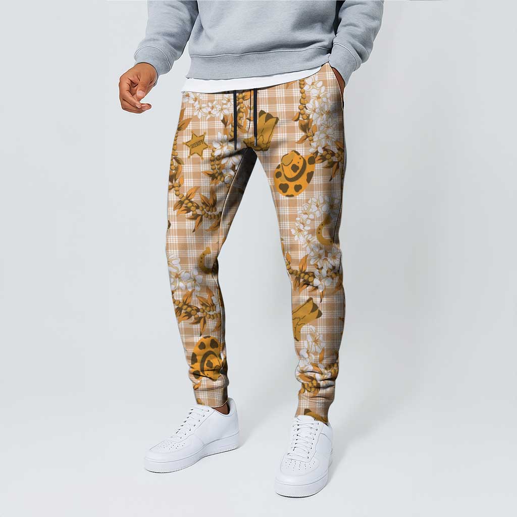 Mokihana Maile Ilima Leis Paniolo Palaka Jogger Pants Hawaiian Kula Spirit - Polynesian Pride