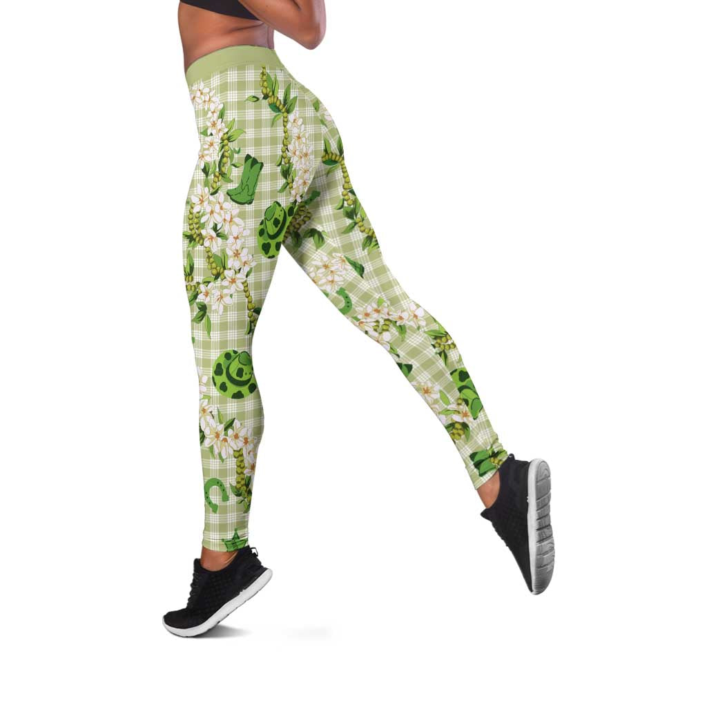 Mokihana Maile Ilima Leis Paniolo Palaka Leggings Hawaiian Omaomo Ala Spirit - Polynesian Pride