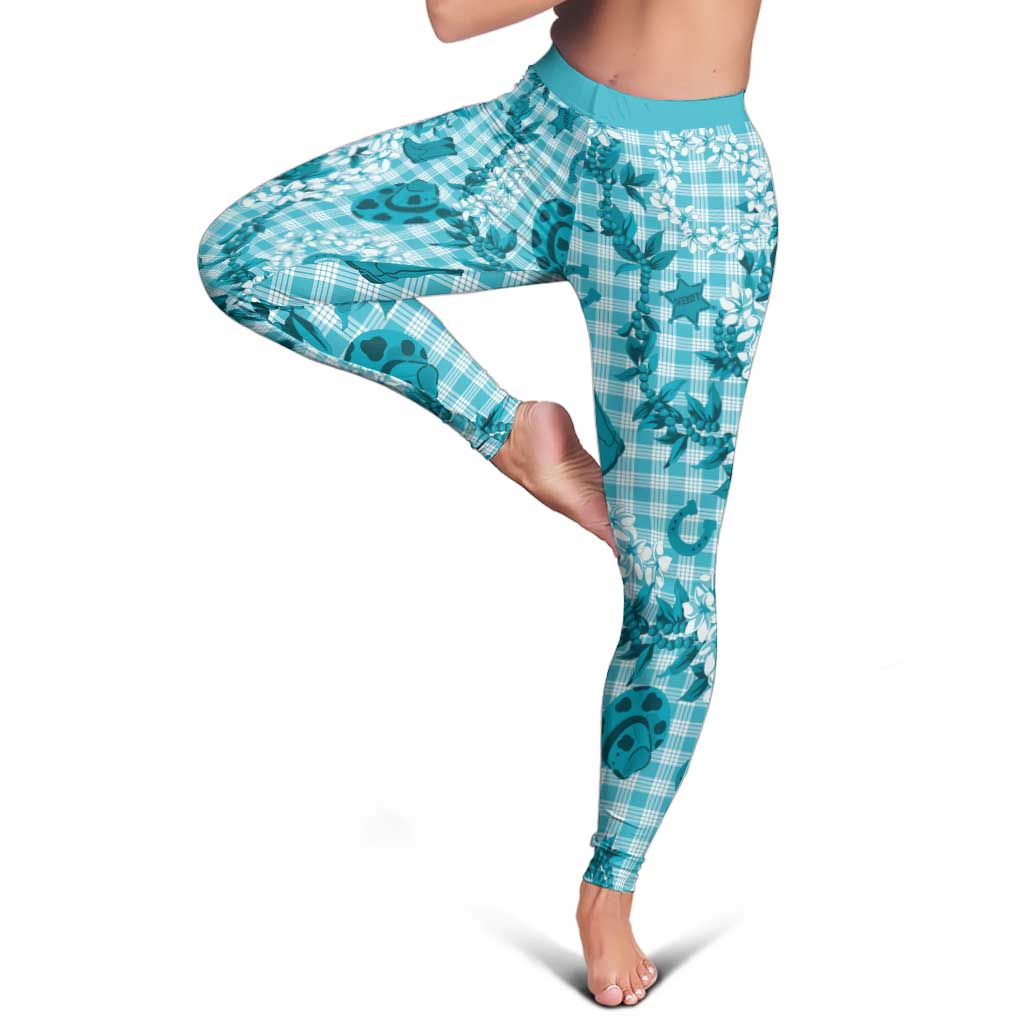 Mokihana Maile Ilima Leis Paniolo Palaka Leggings Hawaiian Polu Opa Spirit - Polynesian Pride