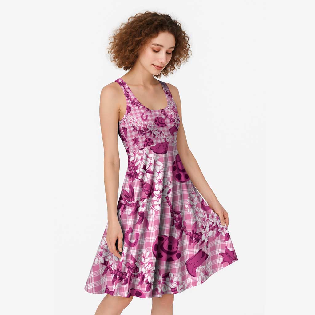 Mokihana Maile Ilima Leis Paniolo Palaka Midi Dress Hawaiian Omaomo Ulaula Spirit - Polynesian Pride