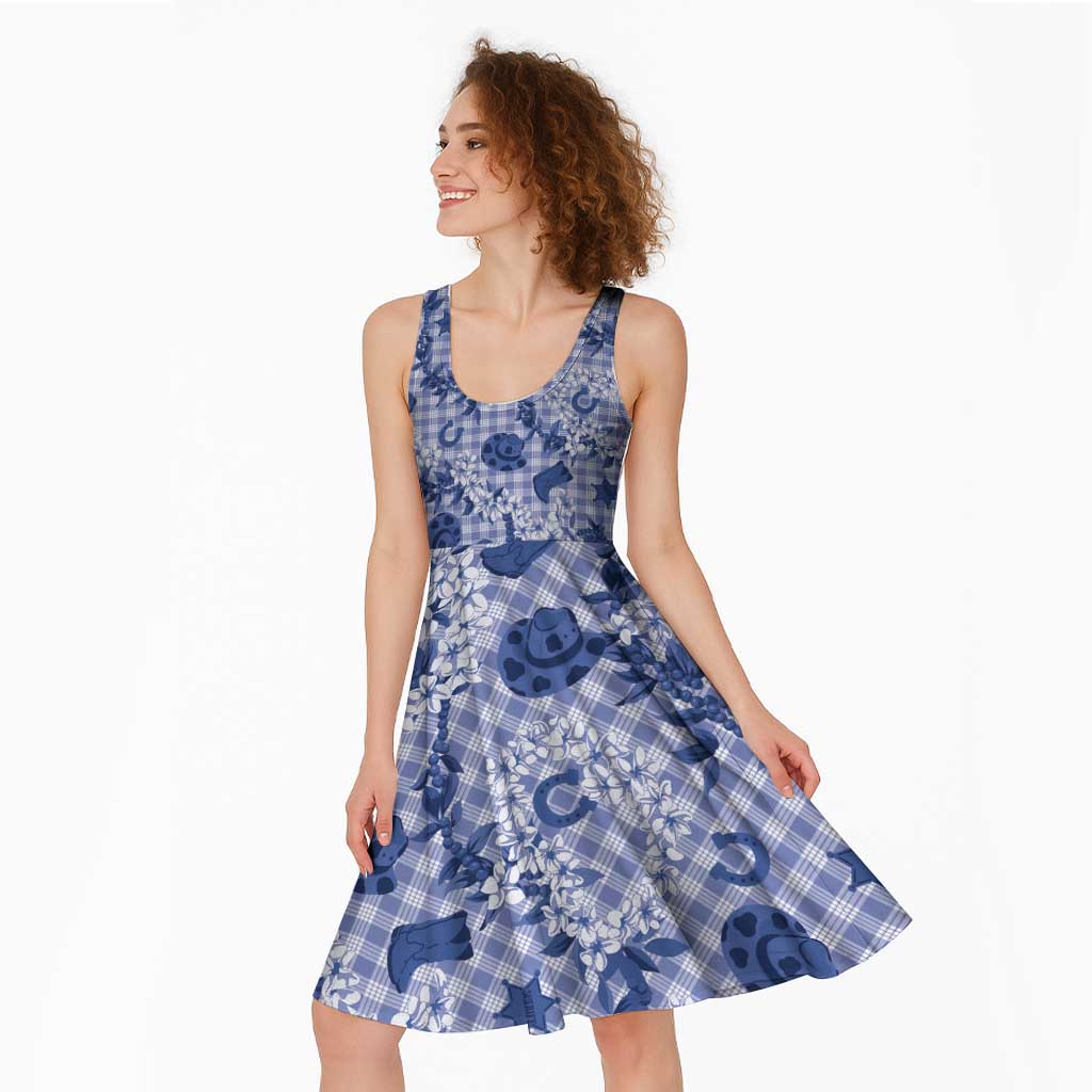 Mokihana Maile Ilima Leis Paniolo Palaka Midi Dress Hawaiian Polu Spirit - Polynesian Pride
