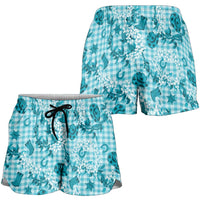 Mokihana Maile Ilima Leis Paniolo Palaka Shorts for Women Hawaiian Polu Opa Spirit LT9 - Polynesian Pride