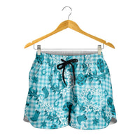 Mokihana Maile Ilima Leis Paniolo Palaka Shorts for Women Hawaiian Polu Opa Spirit LT9 - Polynesian Pride