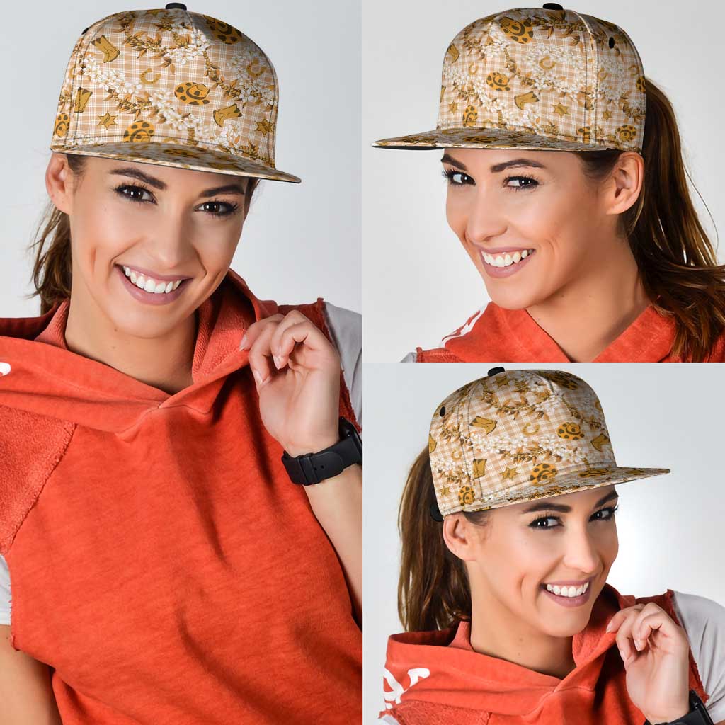 Mokihana Maile Ilima Leis Paniolo Palaka Snapback Cap Hawaiian Kula Spirit - Polynesian Pride