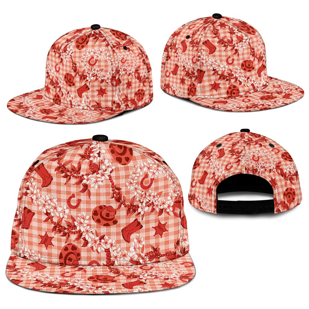 Mokihana Maile Ilima Leis Paniolo Palaka Snapback Cap Hawaiian Ulaula Spirit - Polynesian Pride
