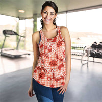 Mokihana Maile Ilima Leis Paniolo Palaka Women Racerback Tank Hawaiian Ulaula Spirit - Polynesian Pride