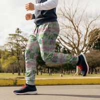 Monstera Tiare Plumeria Lei Pattern Jogger Pants Green Version LT01 - Polynesian Pride