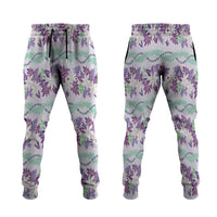 Monstera Tiare Plumeria Lei Pattern Jogger Pants Purple Version LT01 Purple - Polynesian Pride