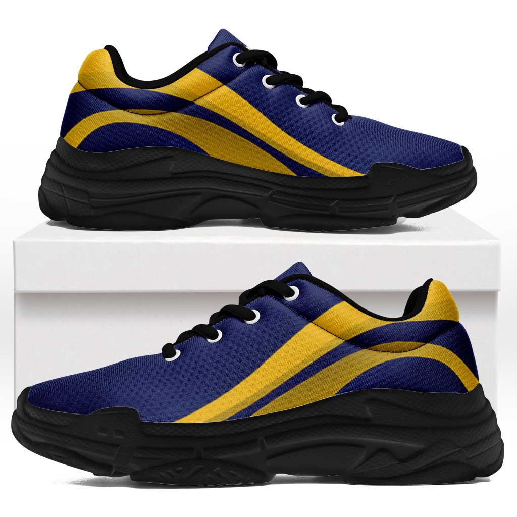Nauru Chunky Sneakers Flag-Inspired Curve Style