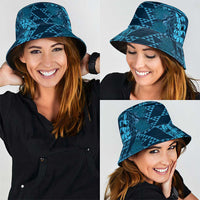Naval Night Aloha Hawaii Bucket Hat Hawaiian Kakau Ohia Lehua Lei - Polynesian Pride