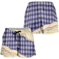 Navy Palaka Hawaii Leis Elegant Vibes Shorts for Women