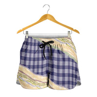 Navy Palaka Hawaii Leis Elegant Vibes Shorts for Women