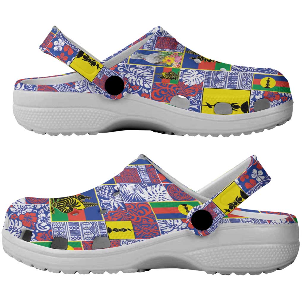 New Caledonia Joyeux Noel Clogs Shoes Pacific Patchwork Xmas Vibes - Polynesian Pride