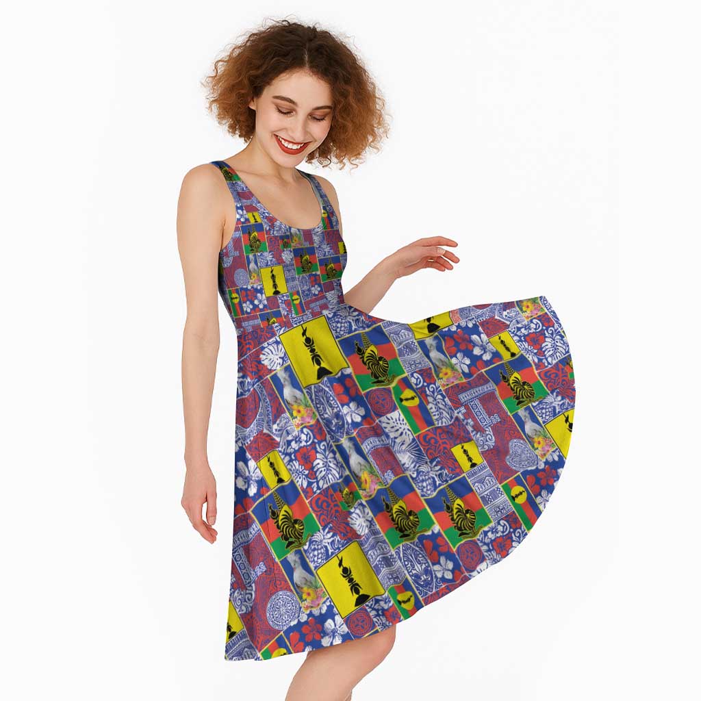New Caledonia Joyeux Noel Midi Dress Pacific Patchwork Xmas Vibes - Polynesian Pride