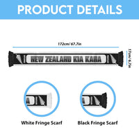 New Zealand 2026 Football Personalised Soccer Scarf Aotearoa Kia Kaha White Fern LT14 - Polynesian Pride