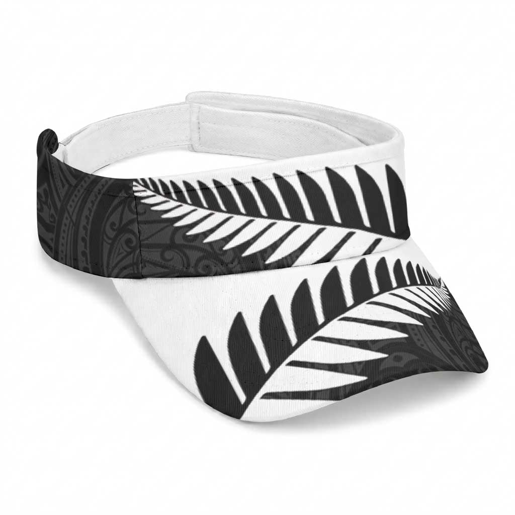 New Zealand 2026 Football Sun Visor Cap Aotearoa Kia Kaha Silver Fern Black