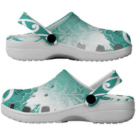 New Zealand Aotearoa Darts Masters Clogs Shoes Maori Art Tattoo with Tribal Dart Symbol Teal Color LT03 - Polynesian Pride