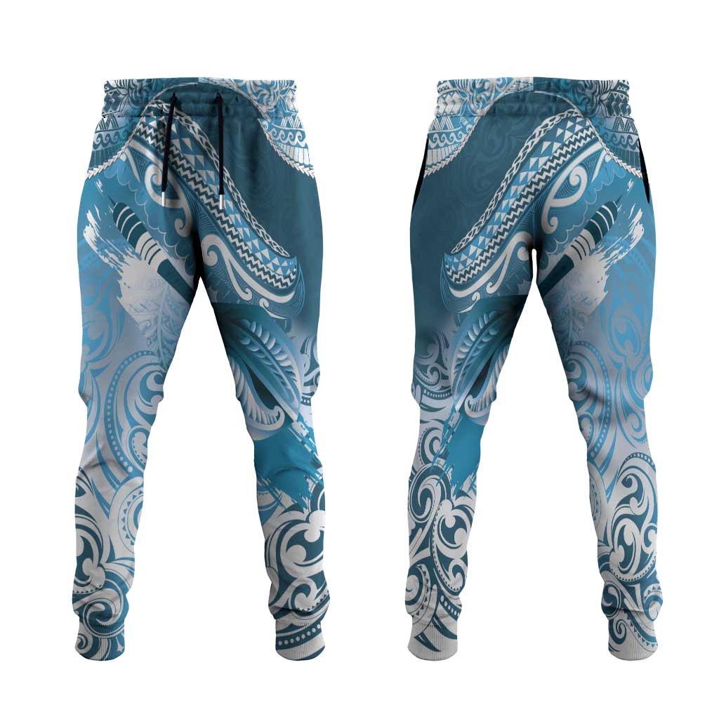 New Zealand Aotearoa Darts Masters Jogger Pants Maori Art Tattoo with Tribal Dart Symbol Blue - Polynesian Pride