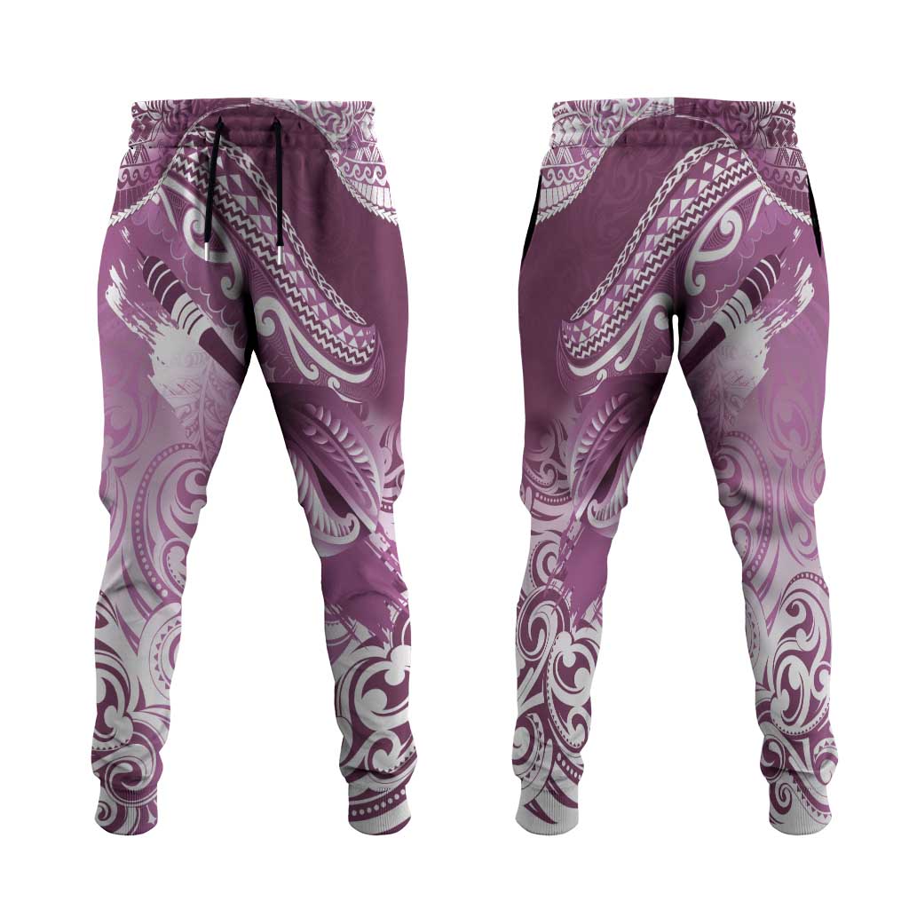 New Zealand Aotearoa Darts Masters Jogger Pants Maori Art Tattoo with Tribal Dart Symbol Pink - Polynesian Pride