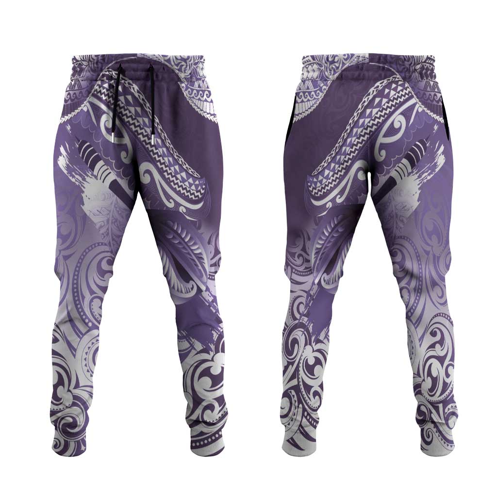 New Zealand Aotearoa Darts Masters Jogger Pants Maori Art Tattoo with Tribal Dart Symbol Purple LT03 Purple - Polynesian Pride