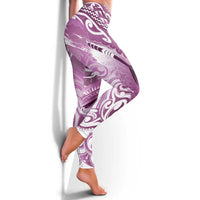 New Zealand Aotearoa Darts Masters Leggings Maori Art Tattoo with Tribal Dart Symbol Pink LT03 - Polynesian Pride