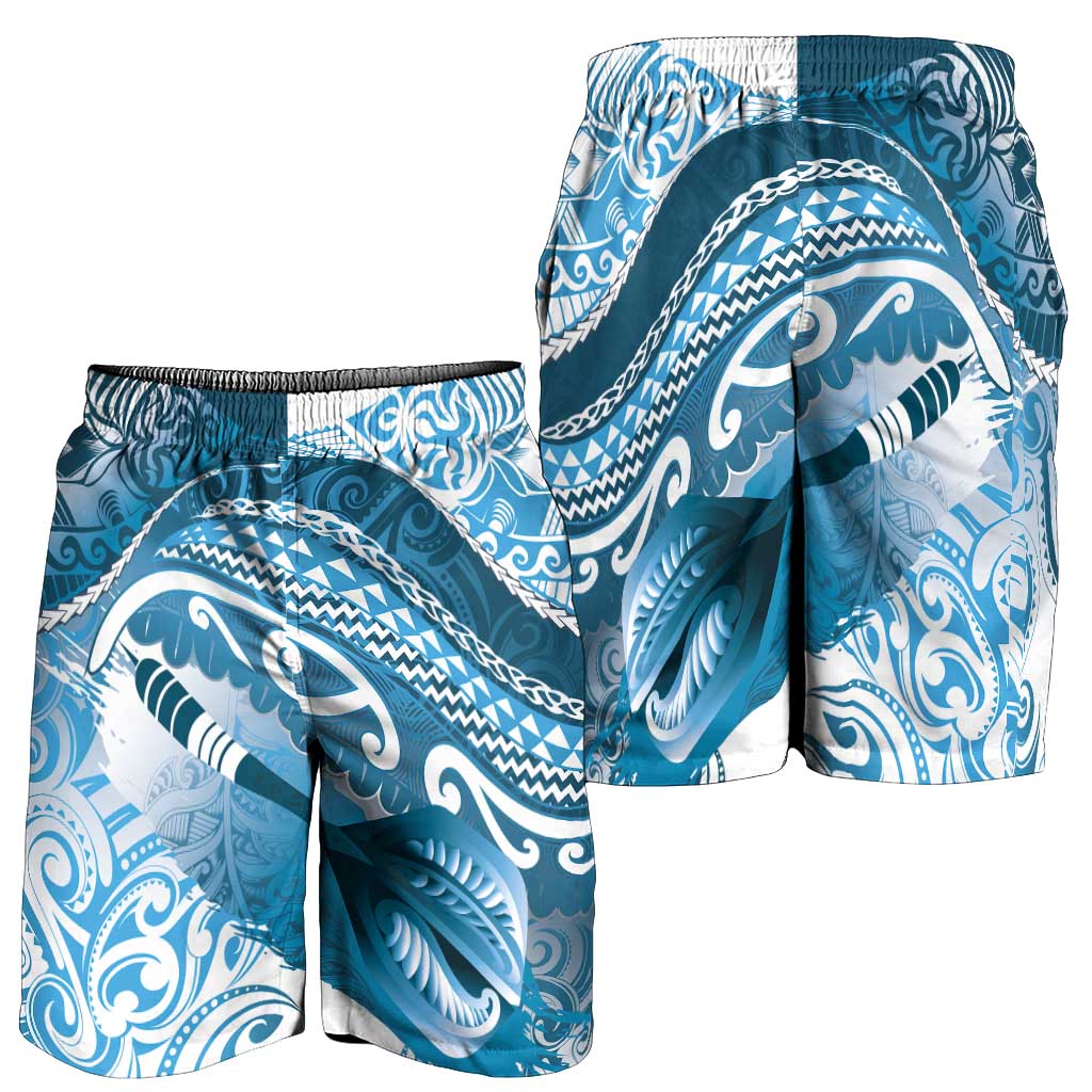 New Zealand Aotearoa Darts Masters Shorts for Men Maori Art Tattoo with Tribal Dart Symbol Blue LT03 - Polynesian Pride