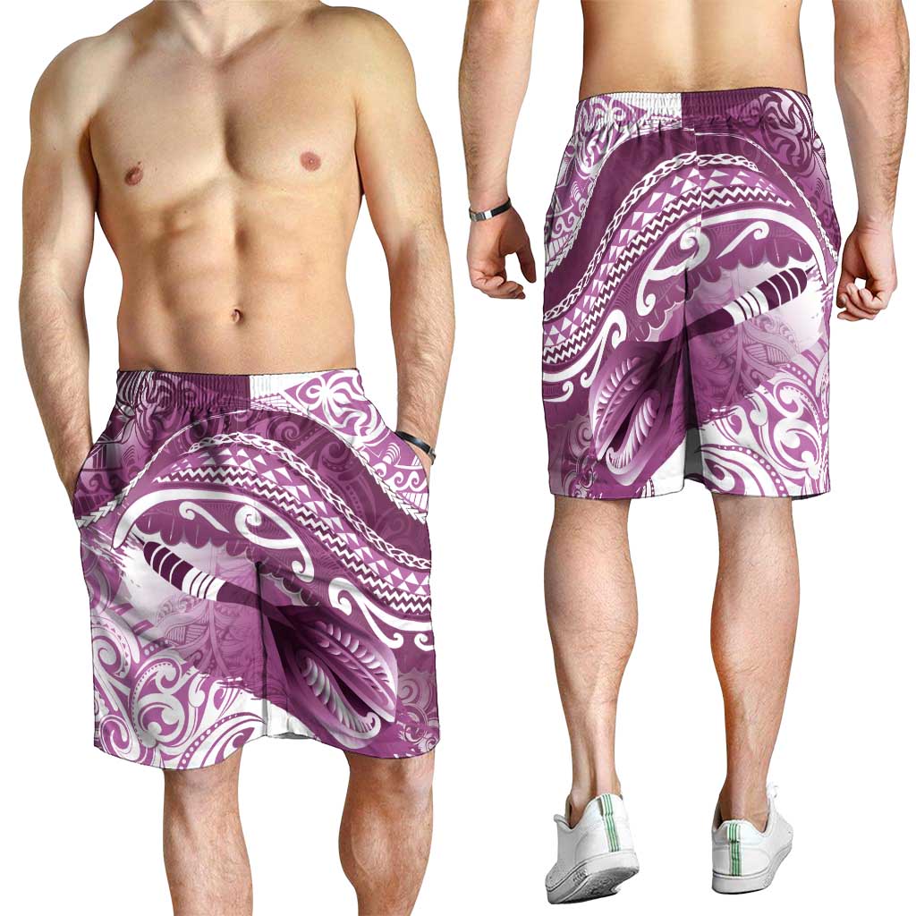 New Zealand Aotearoa Darts Masters Shorts for Men Maori Art Tattoo with Tribal Dart Symbol Pink LT03 - Polynesian Pride