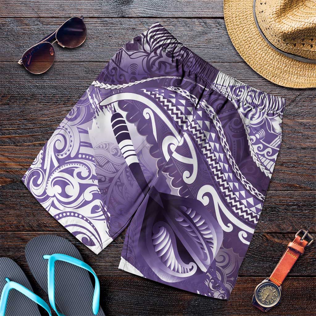 New Zealand Aotearoa Darts Masters Shorts for Men Maori Art Tattoo with Tribal Dart Symbol Purple LT03 Purple - Polynesian Pride