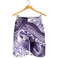New Zealand Aotearoa Darts Masters Shorts for Men Maori Art Tattoo with Tribal Dart Symbol Purple LT03 - Polynesian Pride