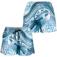 New Zealand Aotearoa Darts Masters Shorts for Women Maori Art Tattoo with Tribal Dart Symbol Blue LT03 - Polynesian Pride