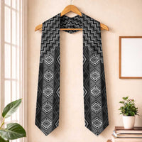 New Zealand Aotearoa Graduation Stole Black Poutama With Taniko Pattern