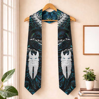 New Zealand Aotearoa Graduation Stole Maori Hei Rehua Paua Shell Glitter Green