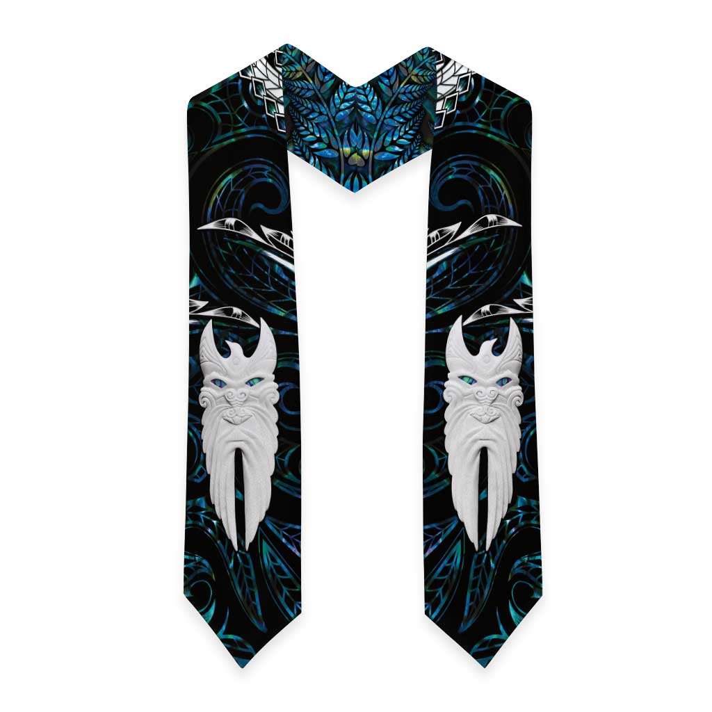 New Zealand Aotearoa Graduation Stole Maori Hei Rehua Paua Shell Glitter Green