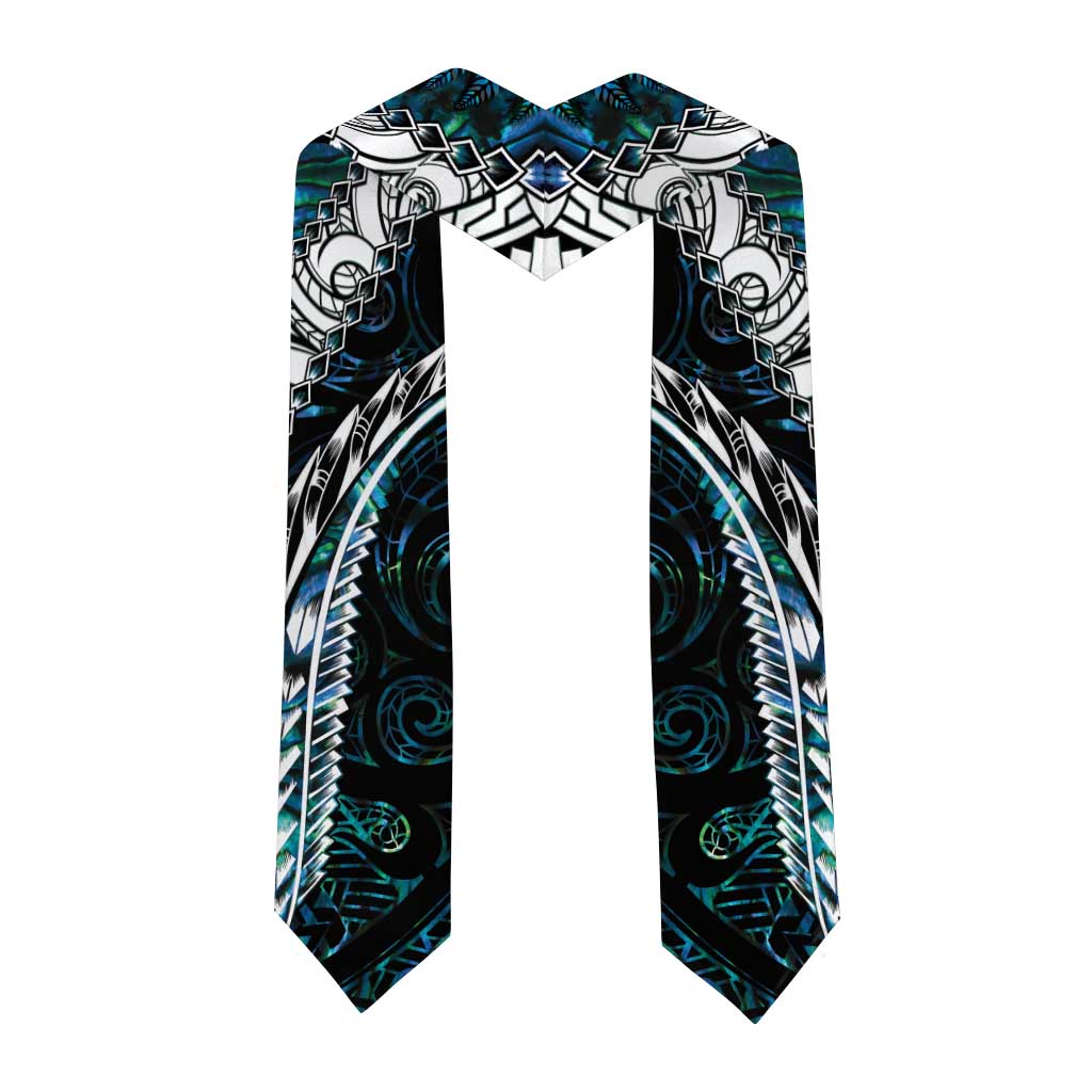 New Zealand Aotearoa Graduation Stole Maori Hei Rehua Paua Shell Glitter Green