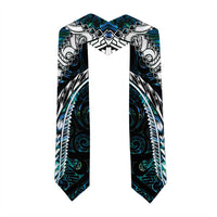 New Zealand Aotearoa Graduation Stole Maori Hei Rehua Paua Shell Glitter Green