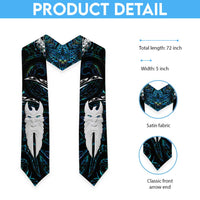 New Zealand Aotearoa Graduation Stole Maori Hei Rehua Paua Shell Glitter Green