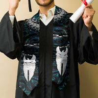 New Zealand Aotearoa Graduation Stole Maori Hei Rehua Paua Shell Glitter Green