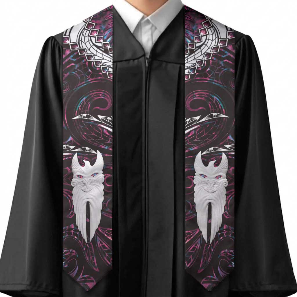 New Zealand Aotearoa Graduation Stole Maori Hei Rehua Paua Shell Glitter Pink