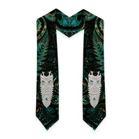 New Zealand Aotearoa Graduation Stole Maori Tane Te Waiora Paua Shell Glitter Green