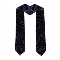 New Zealand Aotearoa Graduation Stole Maori Tane Te Waiora Paua Shell Glitter Purple